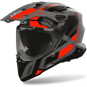 Casque de moto enduro Airoh Commander 2 Polar rouge fluo mat