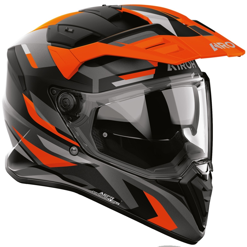Casque de moto enduro Airoh BADX-X Glitch orange mat