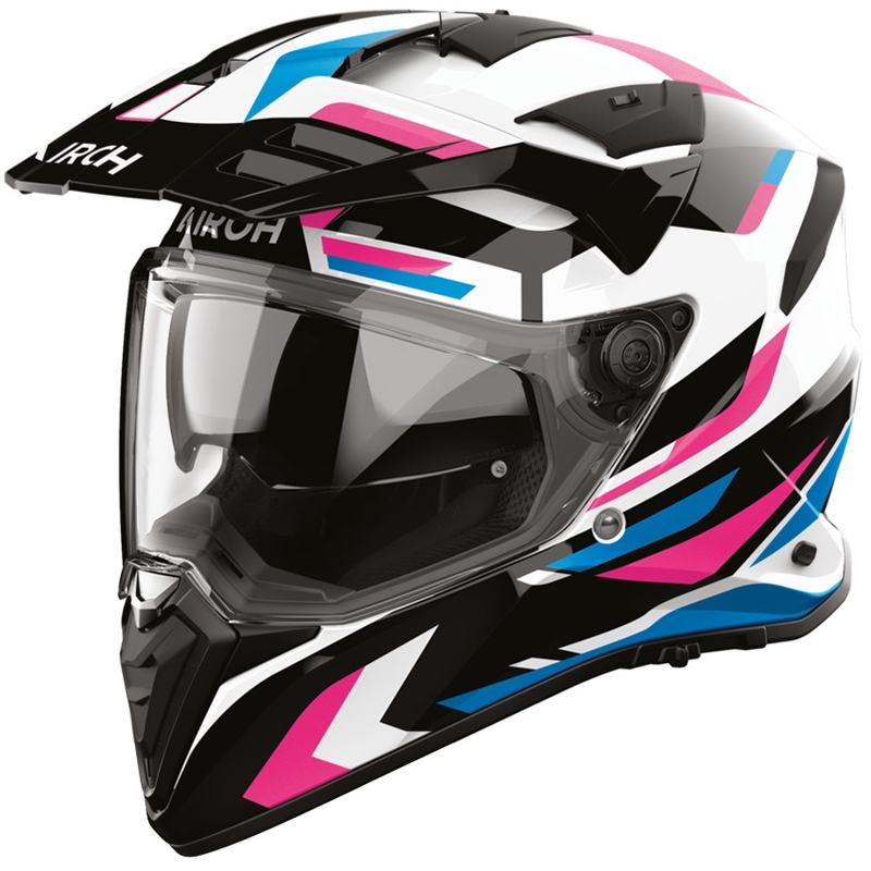 Casque de moto enduro Airoh BADX-X Glitch rose