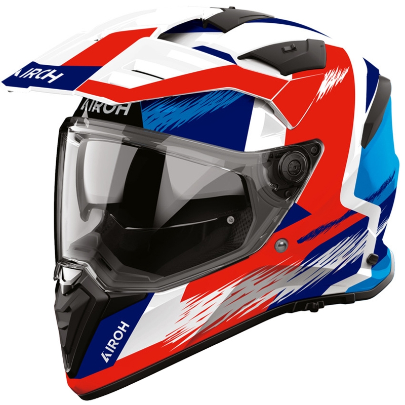 Casque de moto enduro Airoh BADX-X Airspeed bleu-rouge
