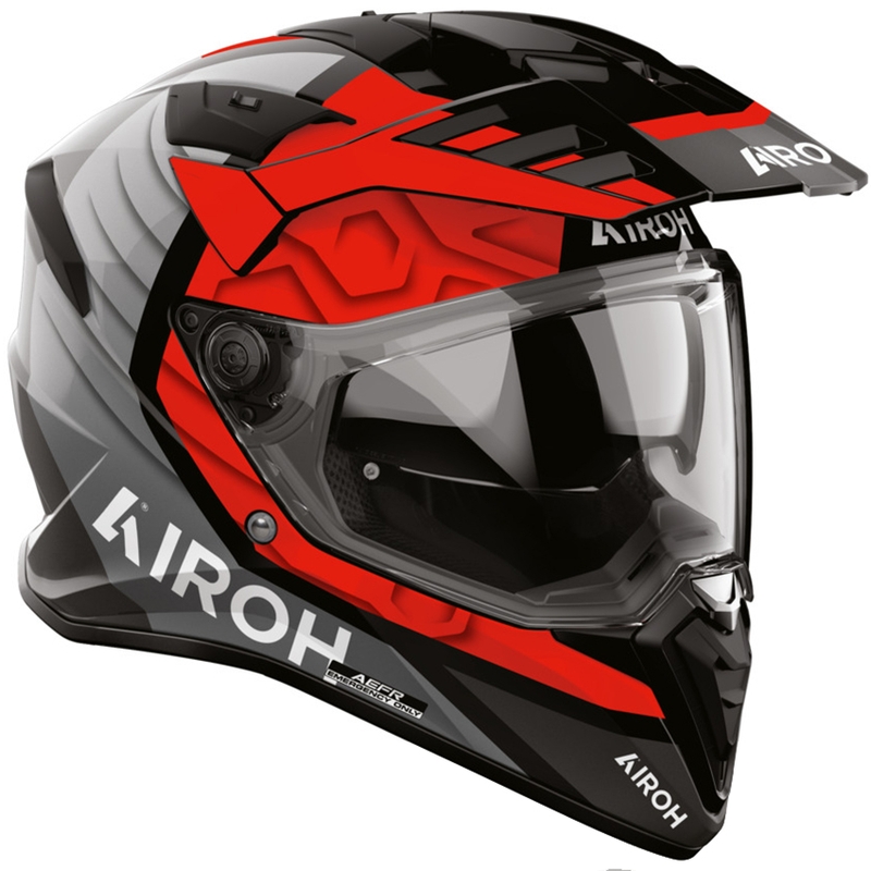 Casque de moto enduro Airoh BADX-X Cube rouge