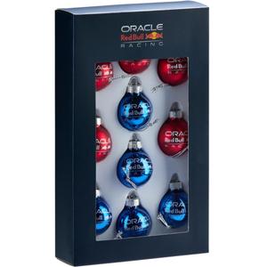Boules de Noël Red Bull, lot de 10 décorations de Noël bleu foncé et rouge
