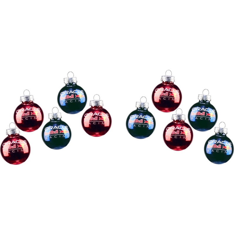 Boules de Noël Red Bull, lot de 10 décorations de Noël bleu foncé et rouge