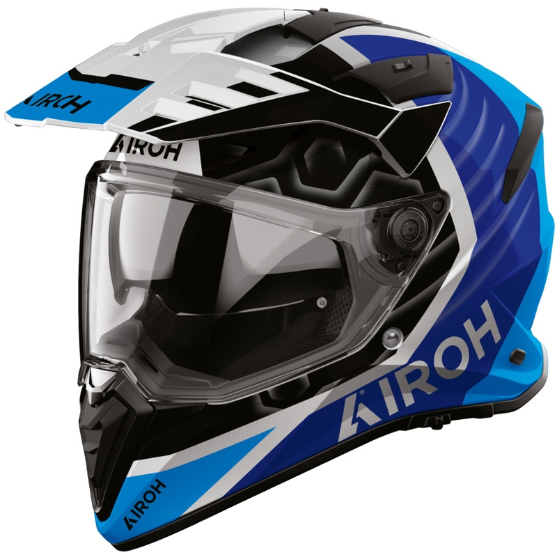 Casque de moto enduro Airoh BADX-X Cube bleu