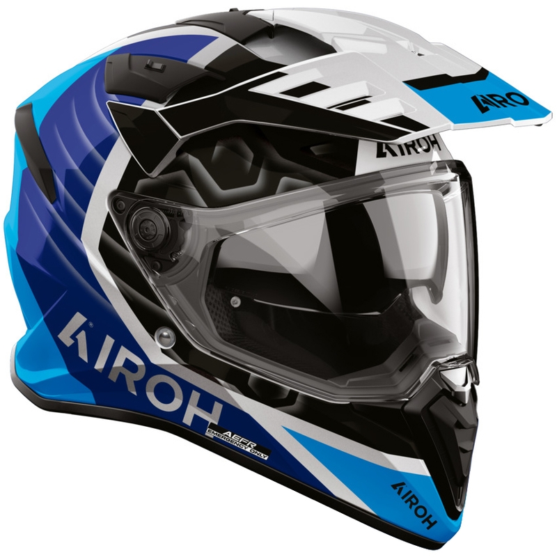 Casque de moto enduro Airoh BADX-X Cube bleu