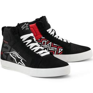 Bottes de moto Alpinestars Ride-63 Canvas FQ20 Noir-Blanc-Rouge
