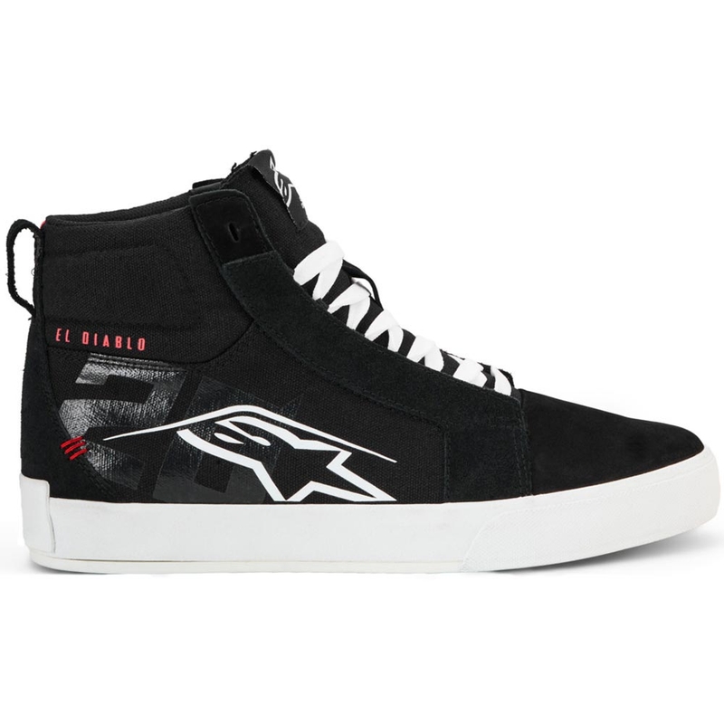Bottes de moto Alpinestars Ride-63 Canvas FQ20 Noir-Blanc-Rouge