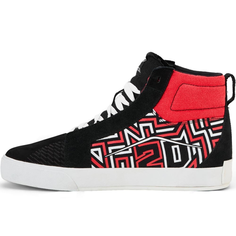 Bottes de moto Alpinestars Ride-63 Canvas FQ20 Noir-Blanc-Rouge
