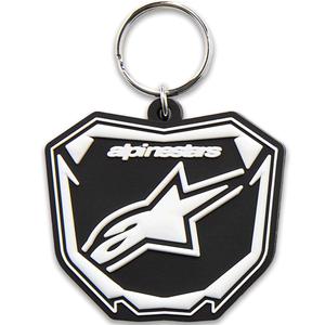 Porte-clés plaque Alpinestars noir et blanc