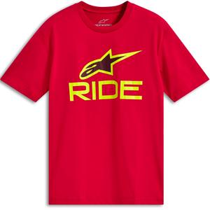 T-shirt Alpinestars Ride 4.0 CSF rouge-jaune fluo-noir