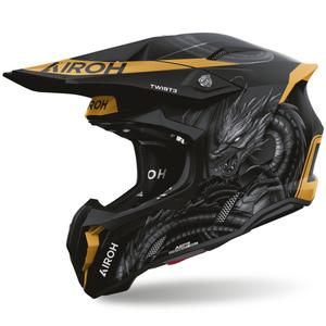 Casque de motocross Airoh Twist 3 Maleficent noir mat et or