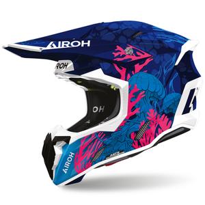 Casque de motocross sous-marin Airoh Twist 3 bleu-blanc-rose
