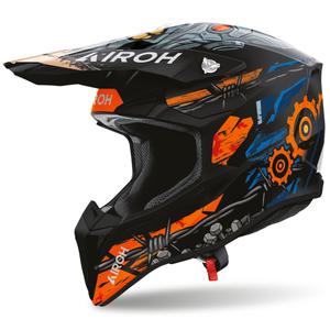 Casque de motocross Airoh Wraaap Gear noir mat-orange