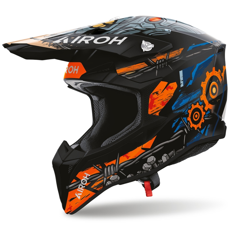 Casque de motocross Airoh Wraaap Gear noir mat-orange