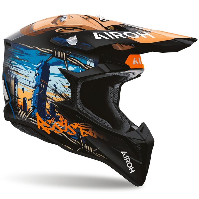 Casque de motocross Airoh Wraaap Gear noir mat-orange