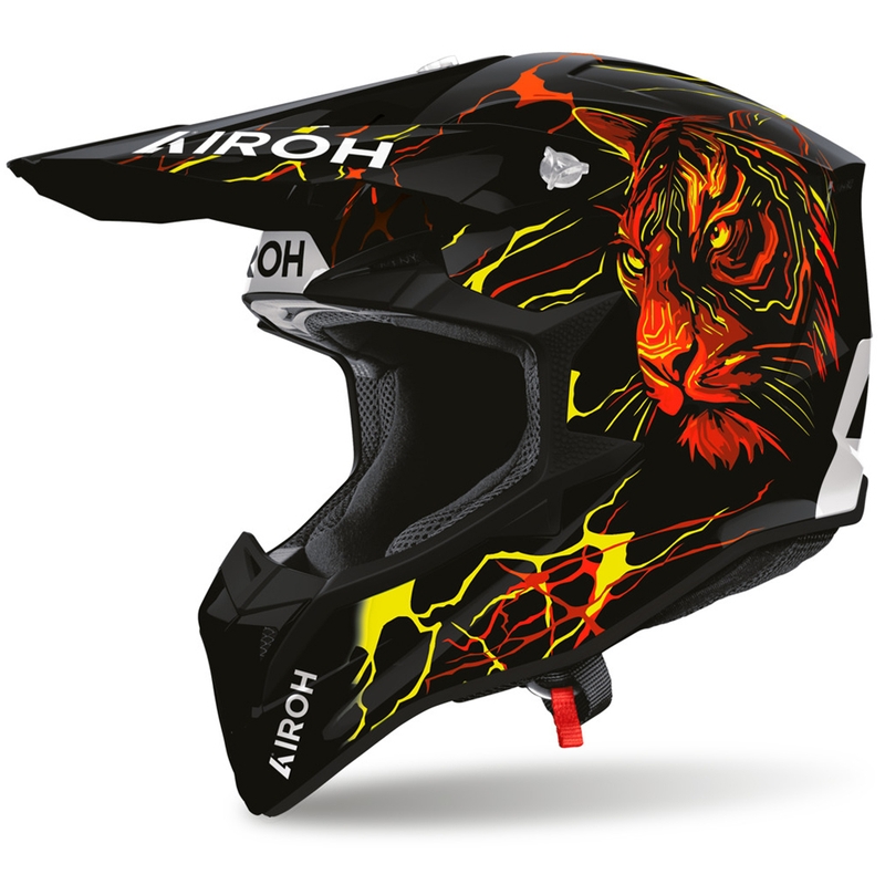 Casque de motocross Airoh Wraaap Tyger noir-rouge-jaune