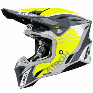 Casque de motocross Airoh Aviator Factory Atlan gris-jaune