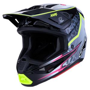 Casque de motocross Alpinestars Supertech S-M7 Blaster gris-jaune fluo