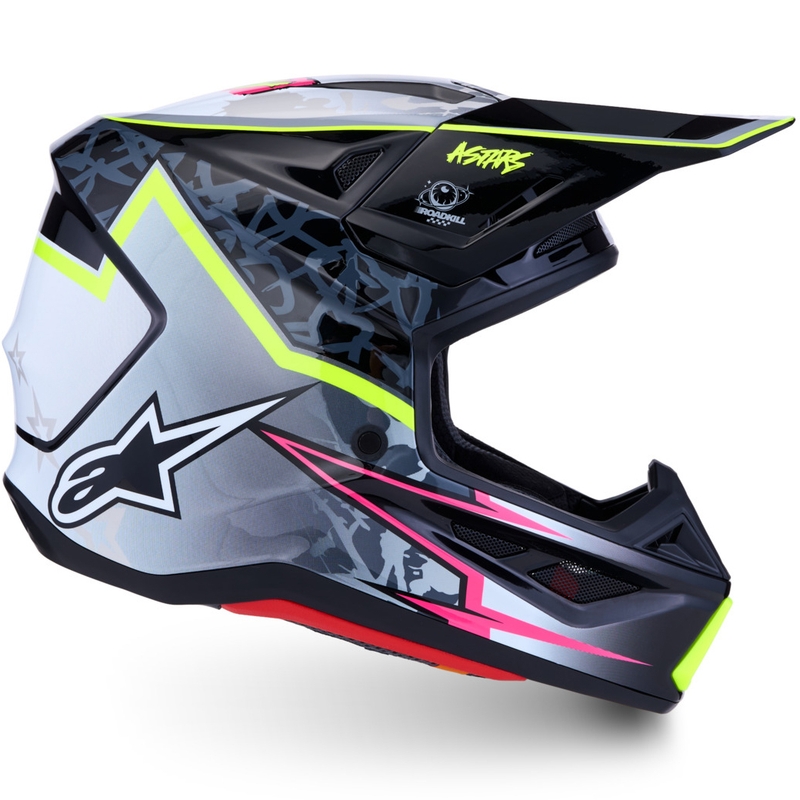 Casque de motocross Alpinestars Supertech S-M7 Blaster gris-jaune fluo