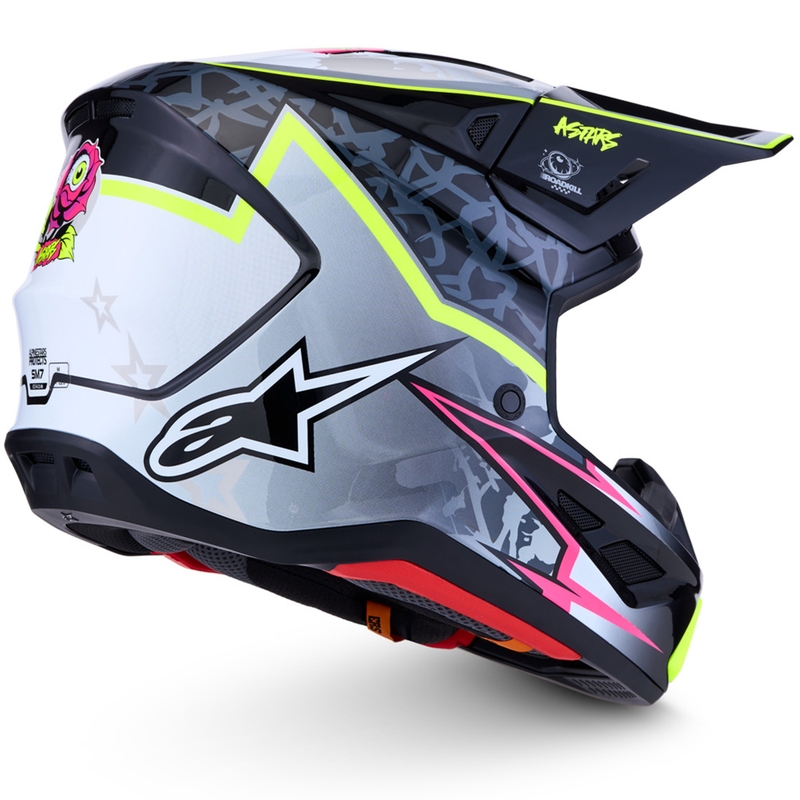 Casque de motocross Alpinestars Supertech S-M7 Blaster gris-jaune fluo
