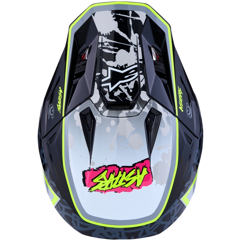 Casque de motocross Alpinestars Supertech S-M7 Blaster gris-jaune fluo
