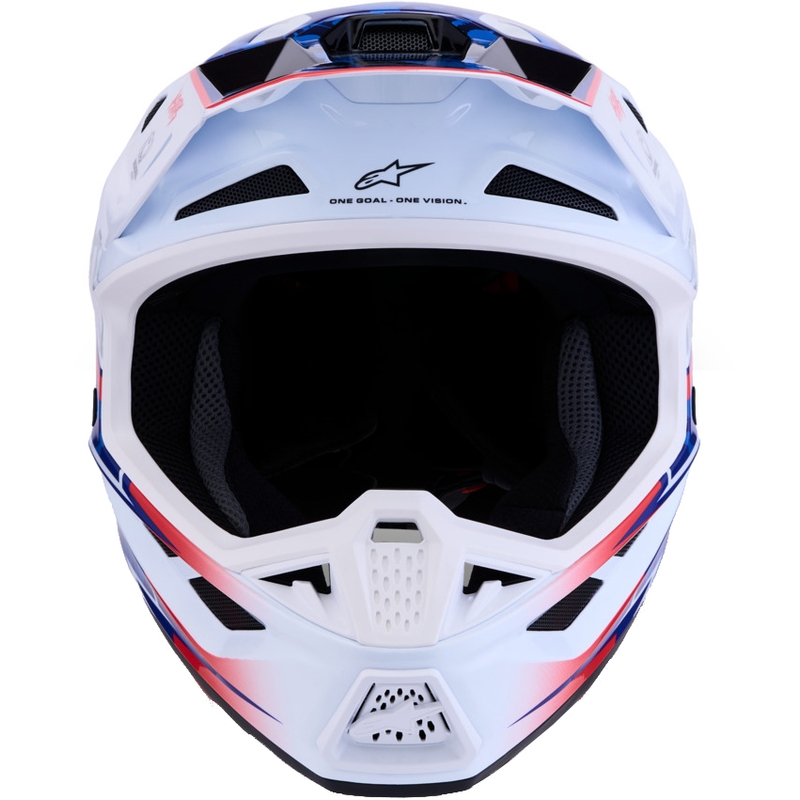 Casque de motocross Alpinestars Supertech S-M7 Blaster blanc et bleu