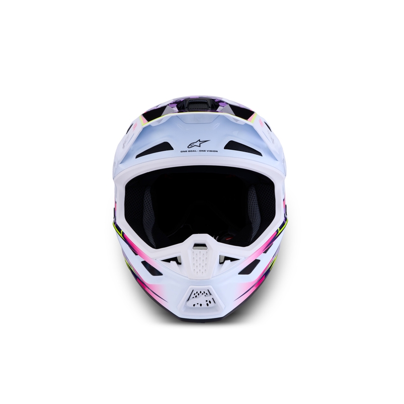 Casque de motocross Alpinestars Supertech S-M7 Blaster violet et blanc