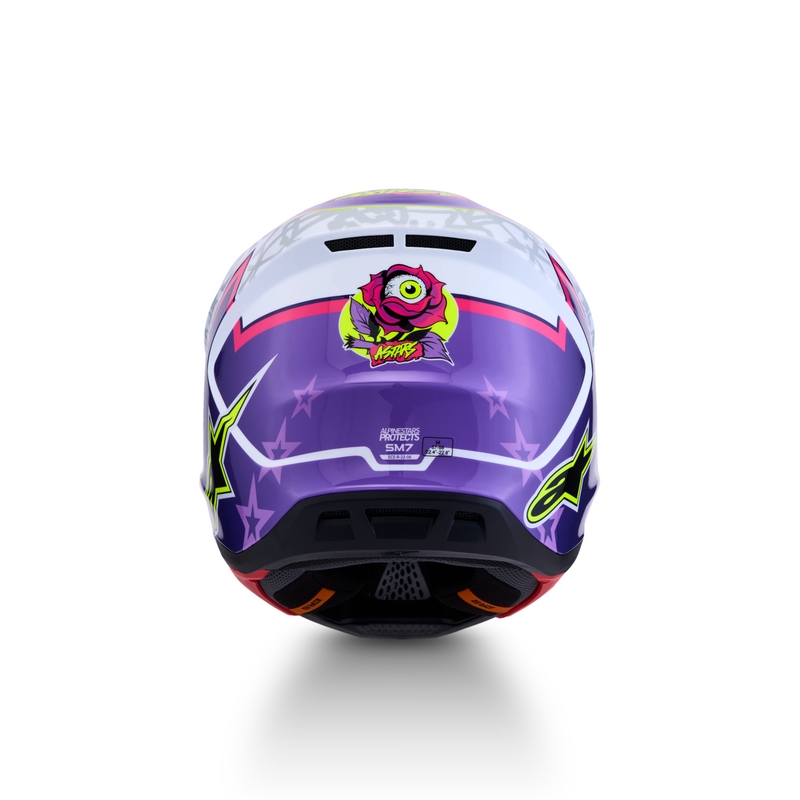 Casque de motocross Alpinestars Supertech S-M7 Blaster violet et blanc
