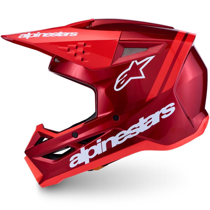 Casque de motocross Alpinestars S-M3 Radium rouge fluo et blanc