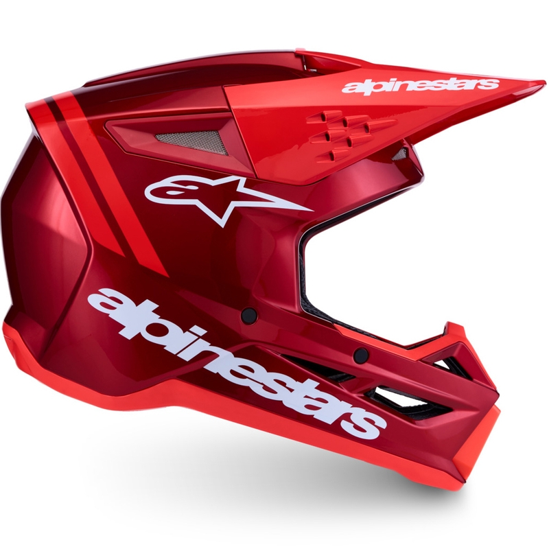 Casque de motocross Alpinestars S-M3 Radium rouge fluo et blanc