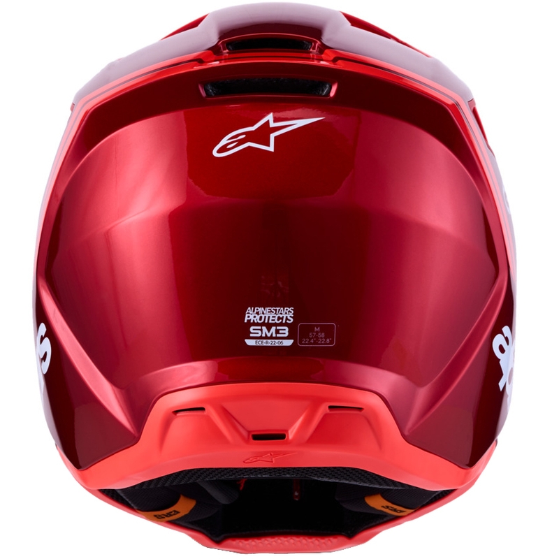 Casque de motocross Alpinestars S-M3 Radium rouge fluo et blanc