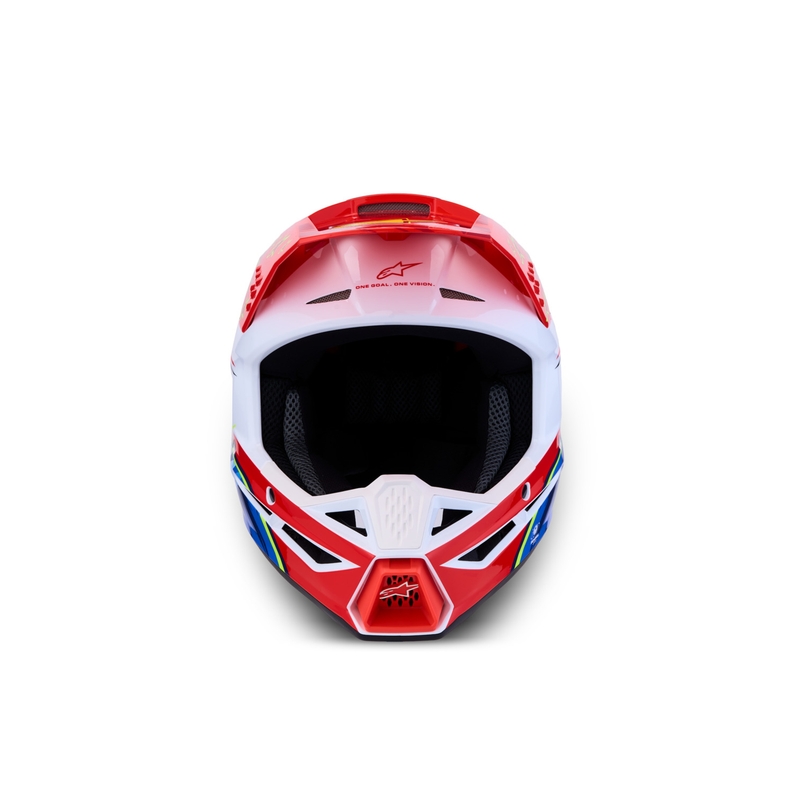 Casque de motocross Alpinestars S-M3 Falcon rouge fluo et blanc