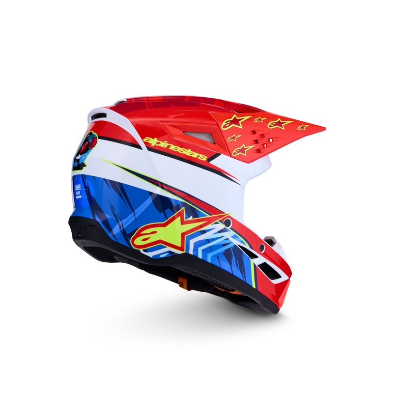 Casque de motocross Alpinestars S-M3 Falcon rouge fluo et blanc