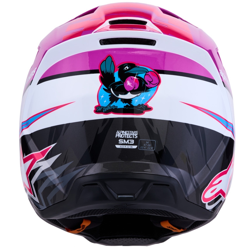 Casque de motocross Alpinestars S-M3 Falcon violet-blanc-rose fluo