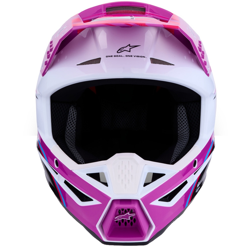 Casque de motocross Alpinestars S-M3 Falcon violet-blanc-rose fluo