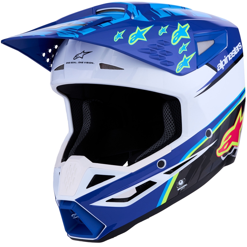 Casque de motocross Alpinestars S-M3 Falcon bleu-blanc-noir