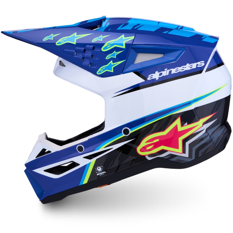 Casque de motocross Alpinestars S-M3 Falcon bleu-blanc-noir