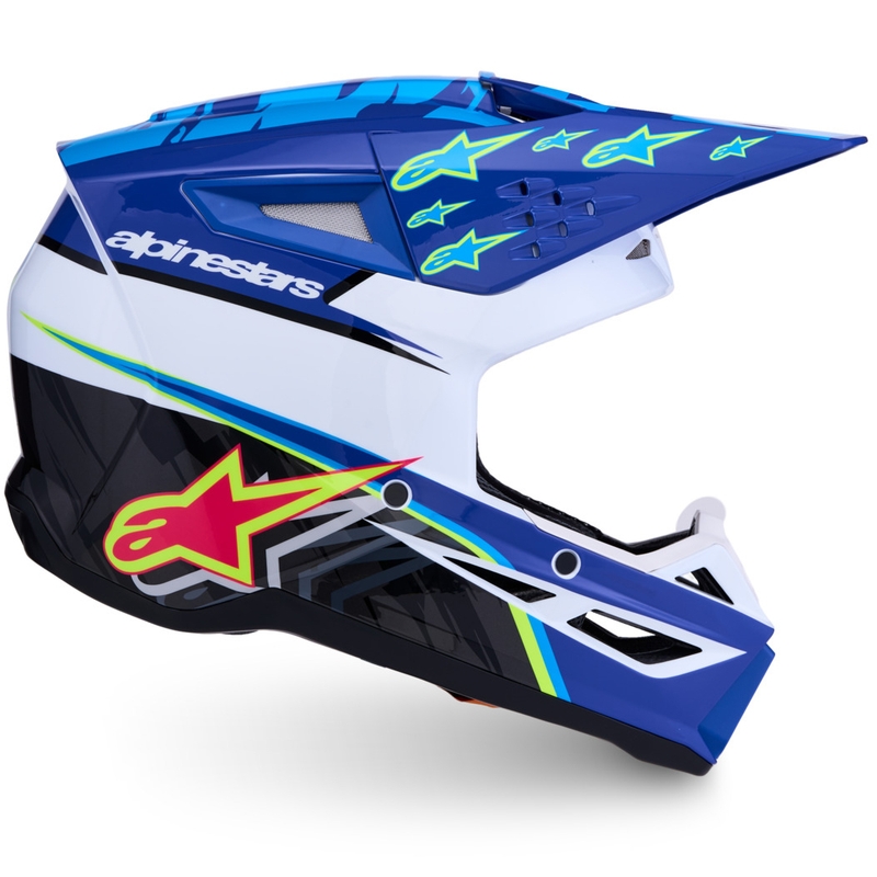 Casque de motocross Alpinestars S-M3 Falcon bleu-blanc-noir