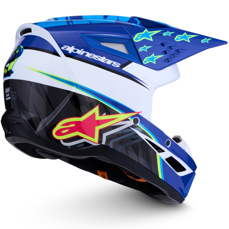 Casque de motocross Alpinestars S-M3 Falcon bleu-blanc-noir