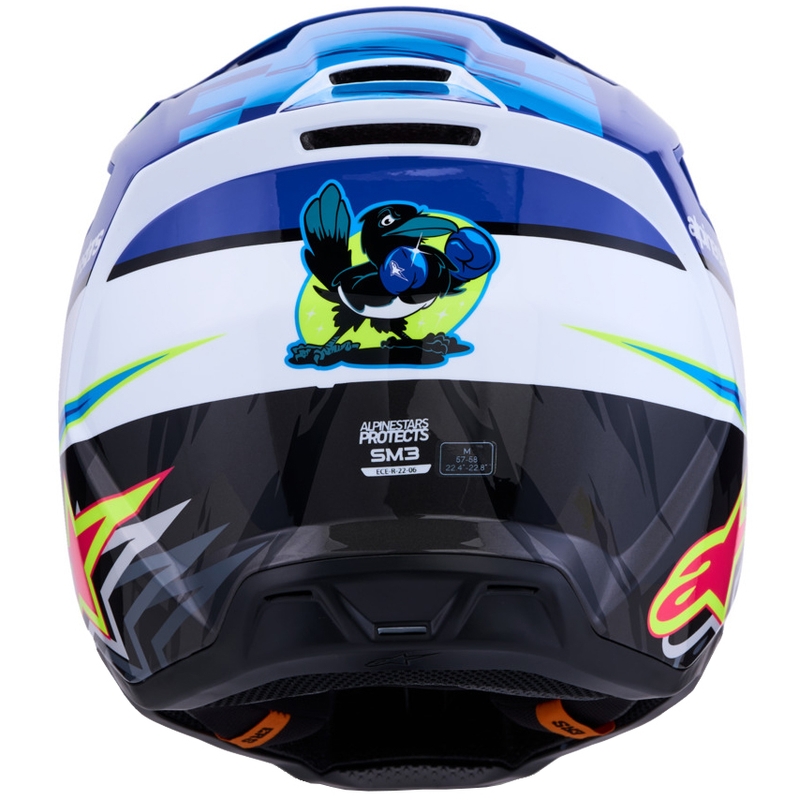 Casque de motocross Alpinestars S-M3 Falcon bleu-blanc-noir