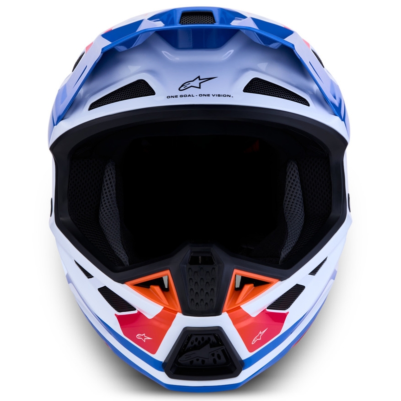 Casque de motocross Alpinestars Supertech S-M7 Core blanc-bleu-orange