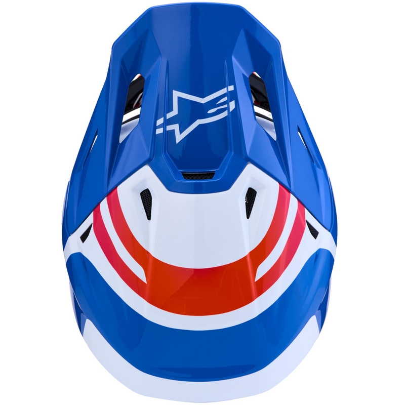Casque de motocross Alpinestars Supertech S-M7 Core blanc-bleu-orange