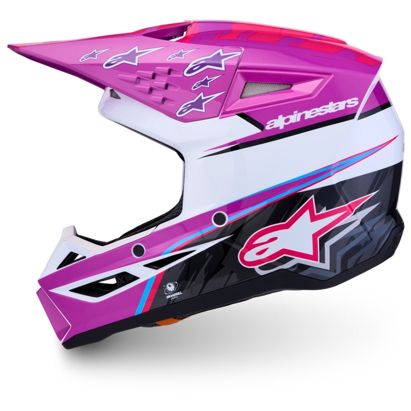 Casque de motocross enfant Alpinestars S-M3 Falcon violet-blanc-noir