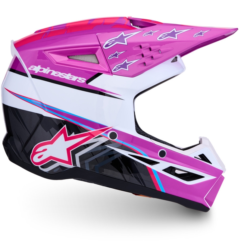 Casque de motocross enfant Alpinestars S-M3 Falcon violet-blanc-noir