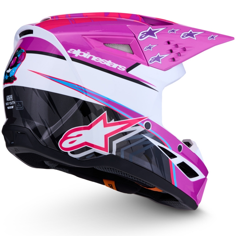 Casque de motocross enfant Alpinestars S-M3 Falcon violet-blanc-noir