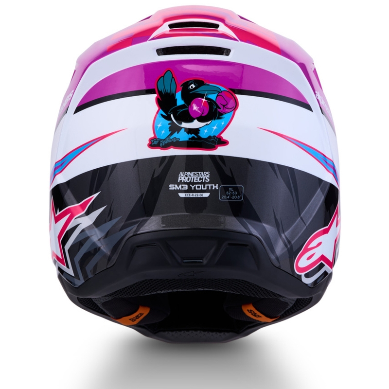 Casque de motocross enfant Alpinestars S-M3 Falcon violet-blanc-noir
