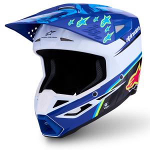 Casque de motocross enfant Alpinestars S-M3 Falcon bleu-blanc-noir