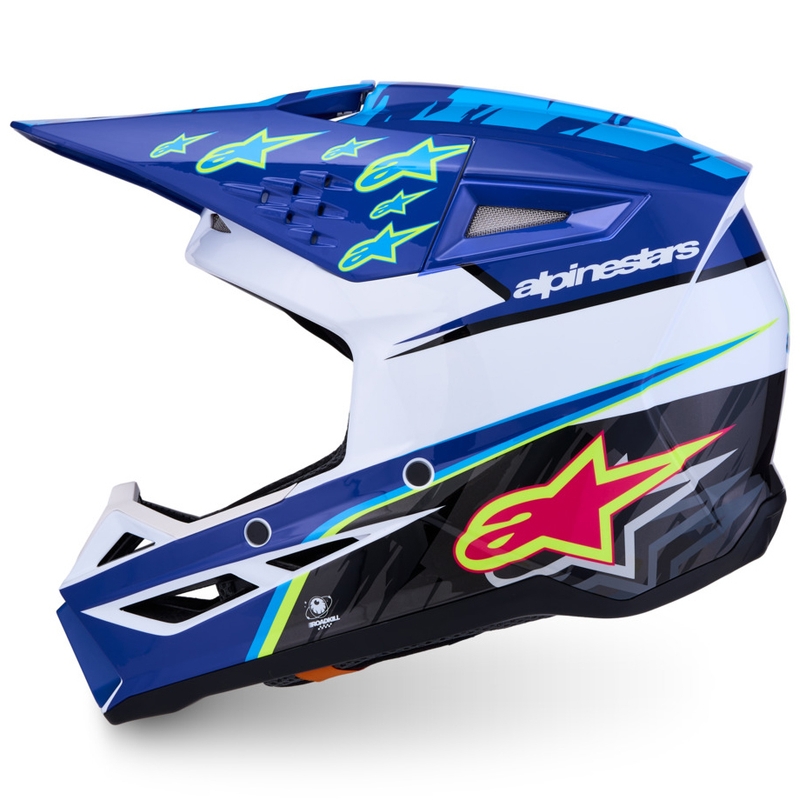 Casque de motocross enfant Alpinestars S-M3 Falcon bleu-blanc-noir