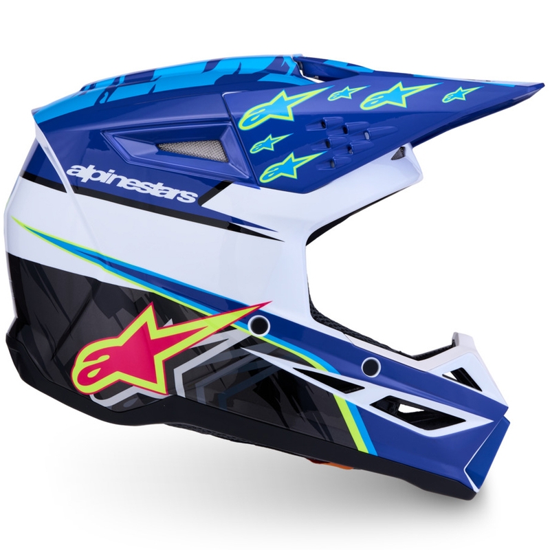 Casque de motocross enfant Alpinestars S-M3 Falcon bleu-blanc-noir