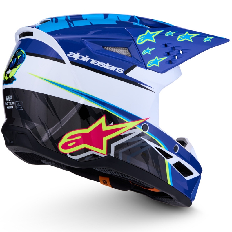 Casque de motocross enfant Alpinestars S-M3 Falcon bleu-blanc-noir